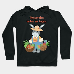 My garden makes me happy, cute picture with a gardener with his own grown vegetables Hoodie